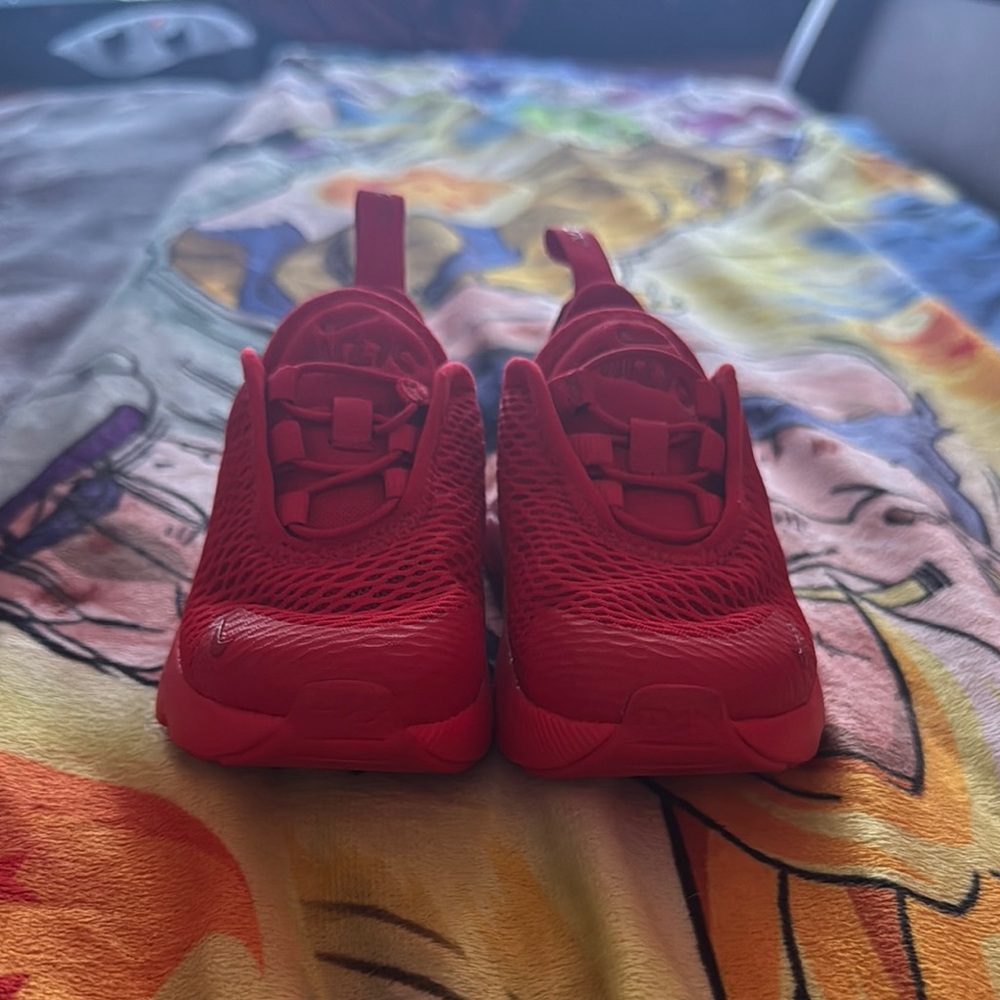 Red slip on Air Jordan 7 shoe
